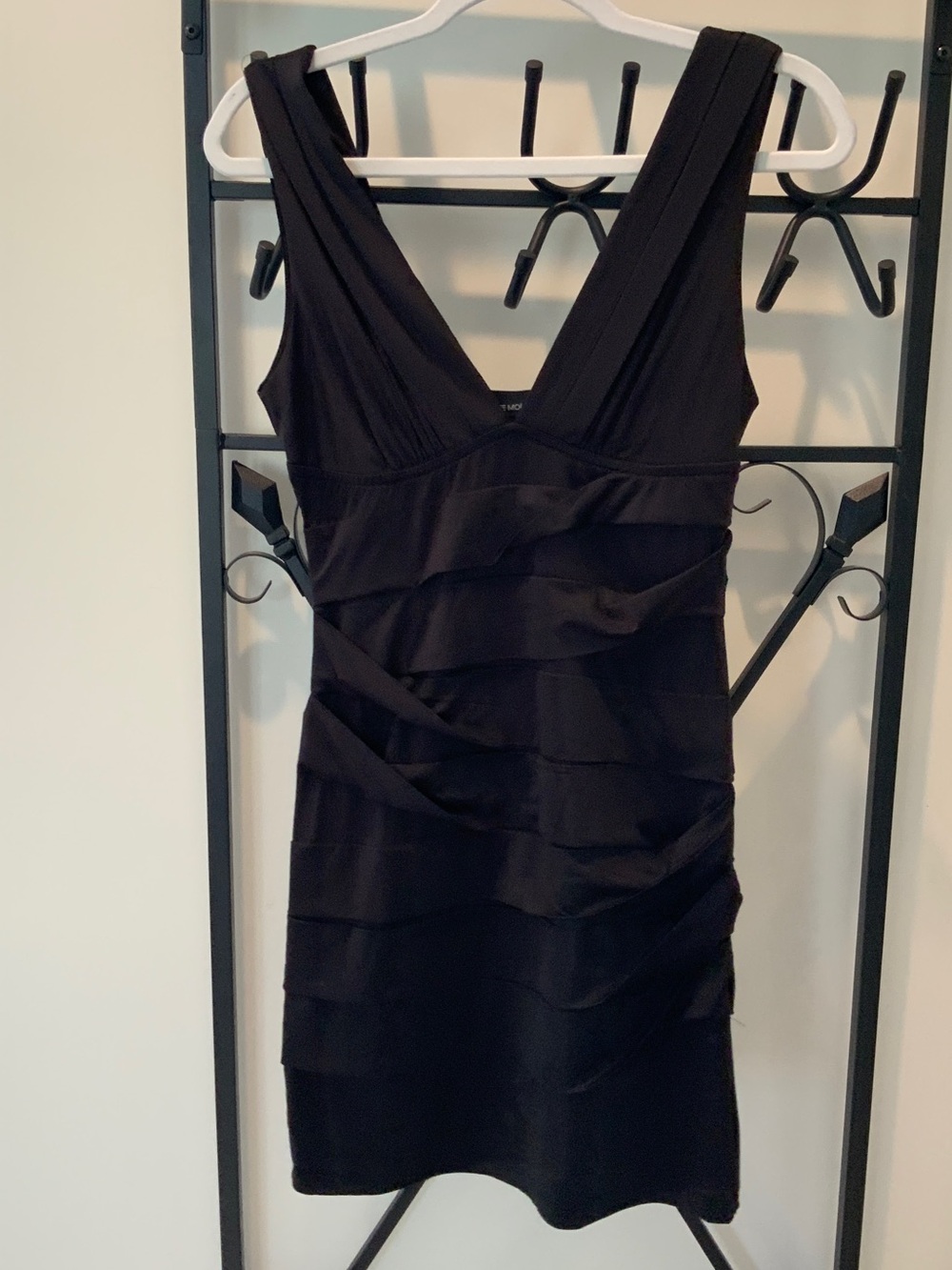 Classic Black V-Neck Mini Dress